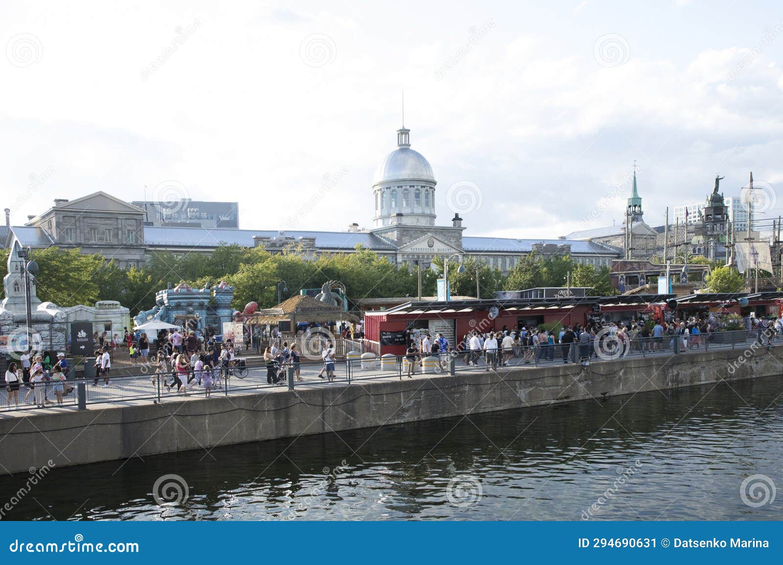 Beautiful View of Old Port of Montreal in Montreal Editorial Photo