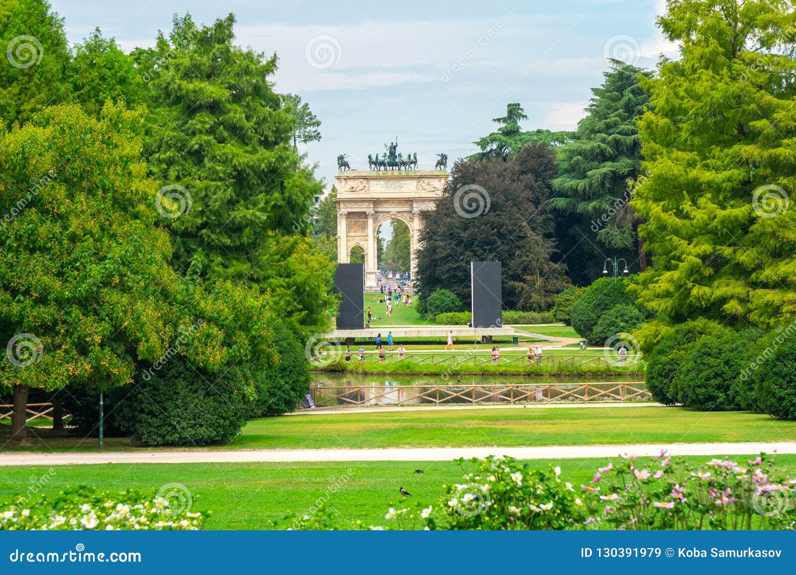 Beautiful View of Parco Sempione in Milan Stock Image - Image of green ...