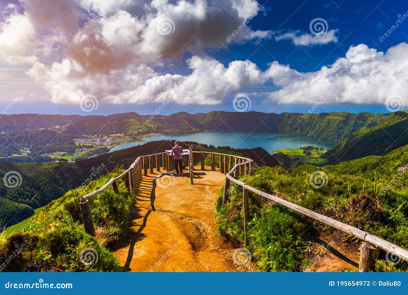 Beautiful View of Santiago Lake Lagoa De Santiago from Hell Mouth Viewpoint  Miradouro Boca Do Inferno in São Miguel Isla Stock Photo - Image of ilha,  lagoa: 195654972