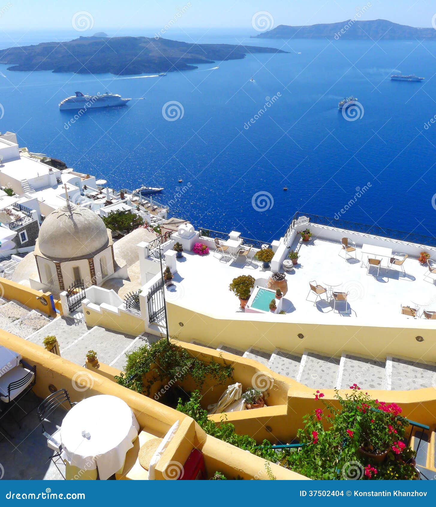 Mediterranean Sea View, Island in Greece Stock Image - Image of