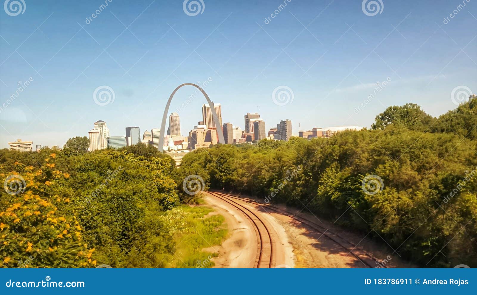 Beautiful View Of St. Louis From The Train Going From St. Louis To Chicago In USA Stock Image ...