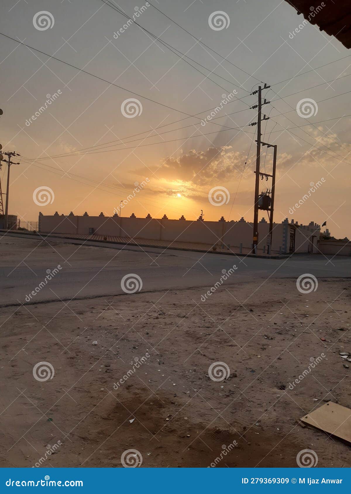 beautiful view of sun setting in dughaimia saudi arabia