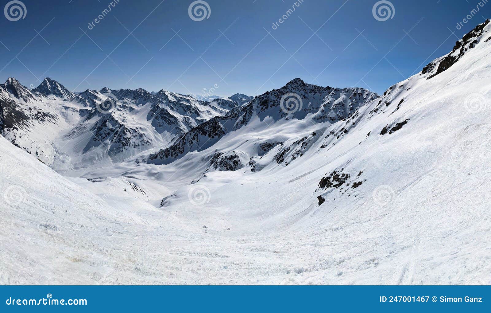 beautiful view of the swiss mountains from the pischahorn above davos klosters in the canton of graubunden. ski touring