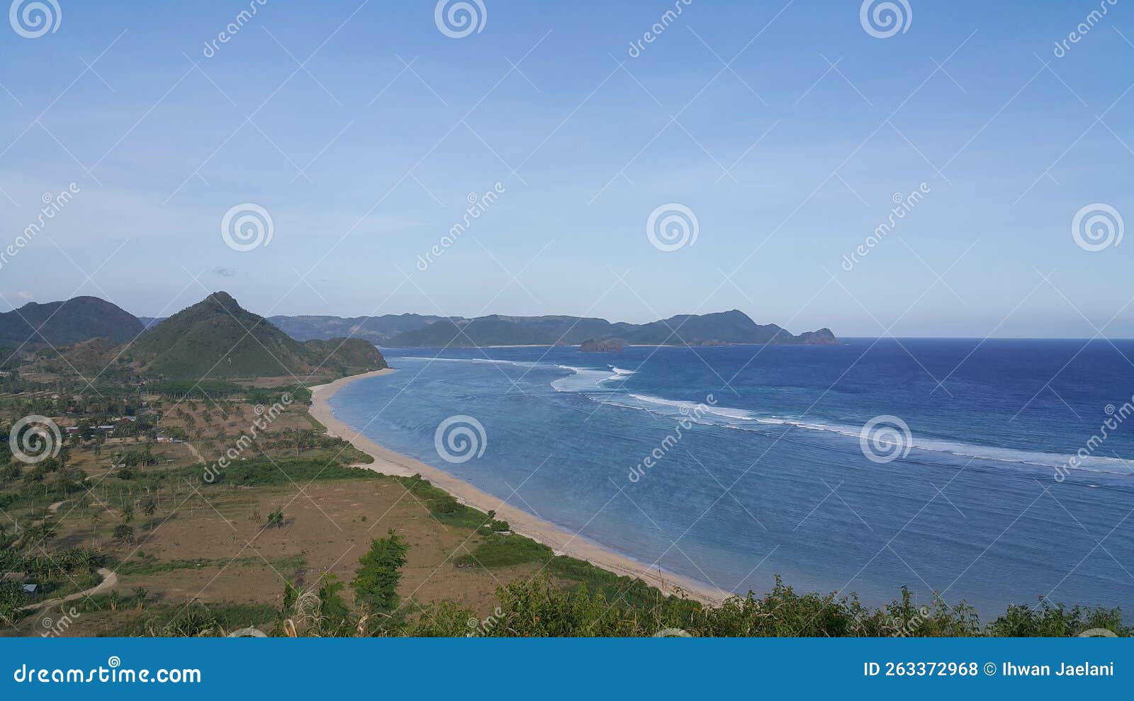 beautiful  view of torok aik belek beach south of lombok