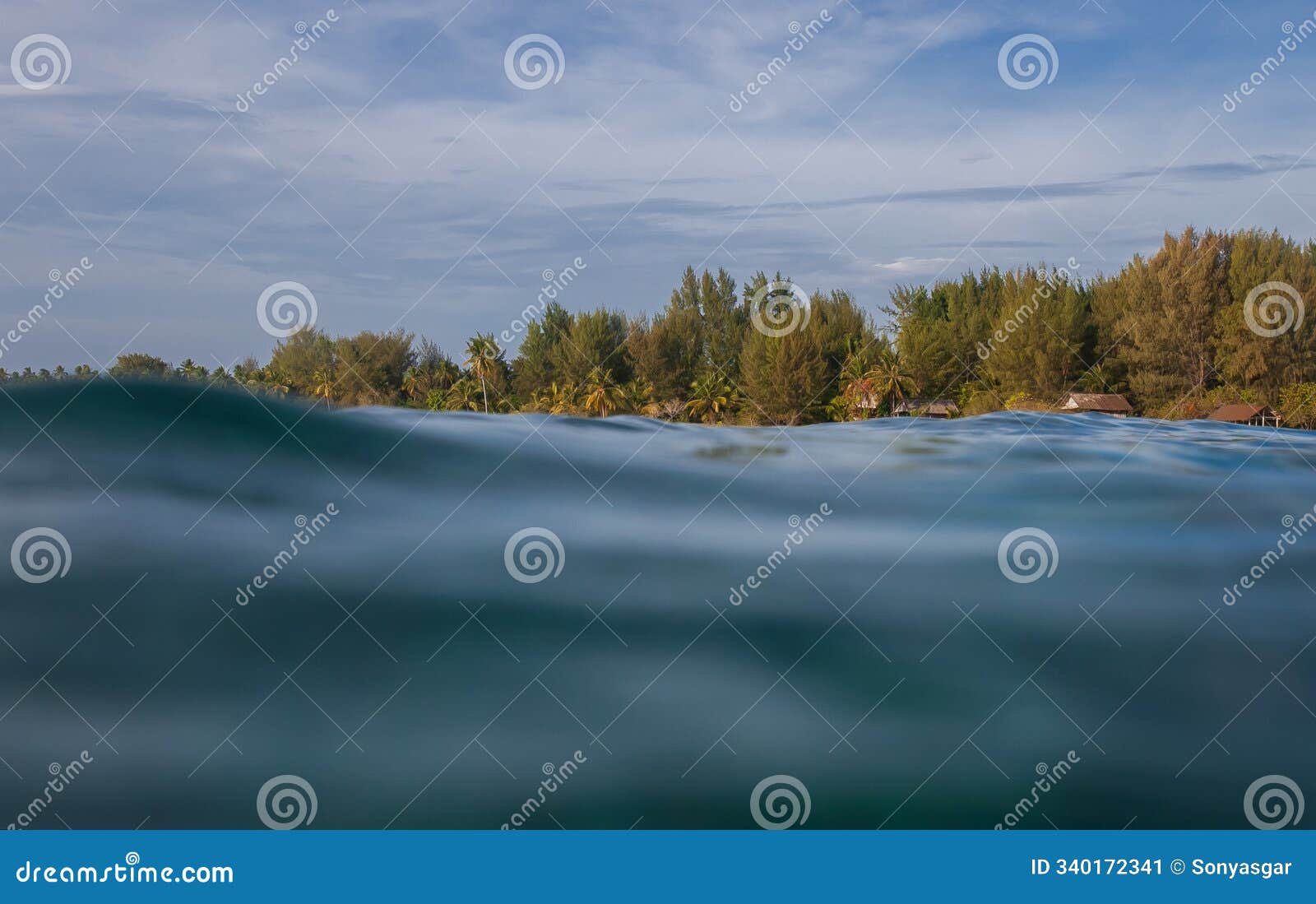 beautiful view of tropical beach of hoga island, wakatobi, indonesia, seen from the sea surface