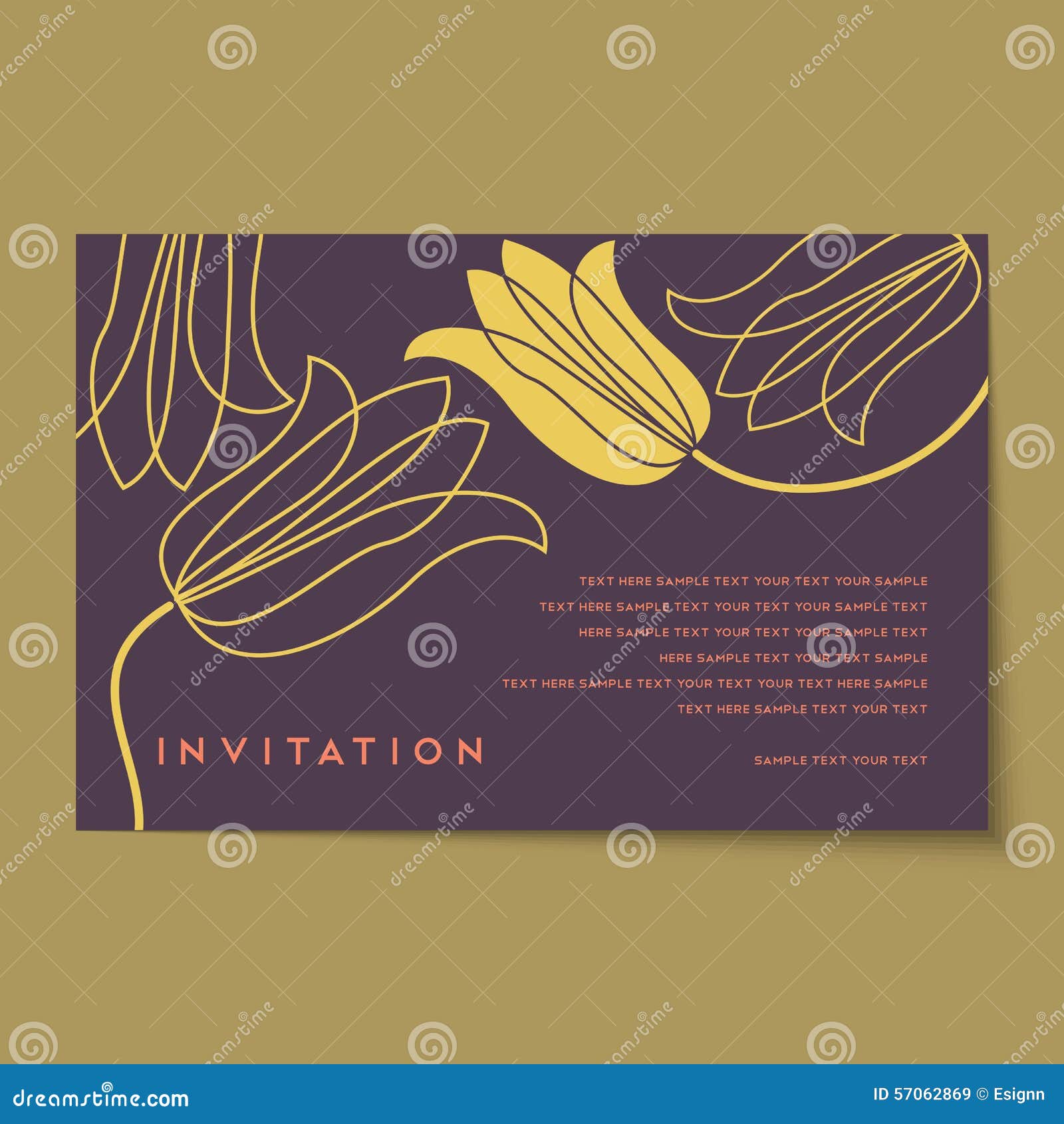 Beautiful Vintage Invitation Cards Layout Stock Vector Illustration of design, event 57062869