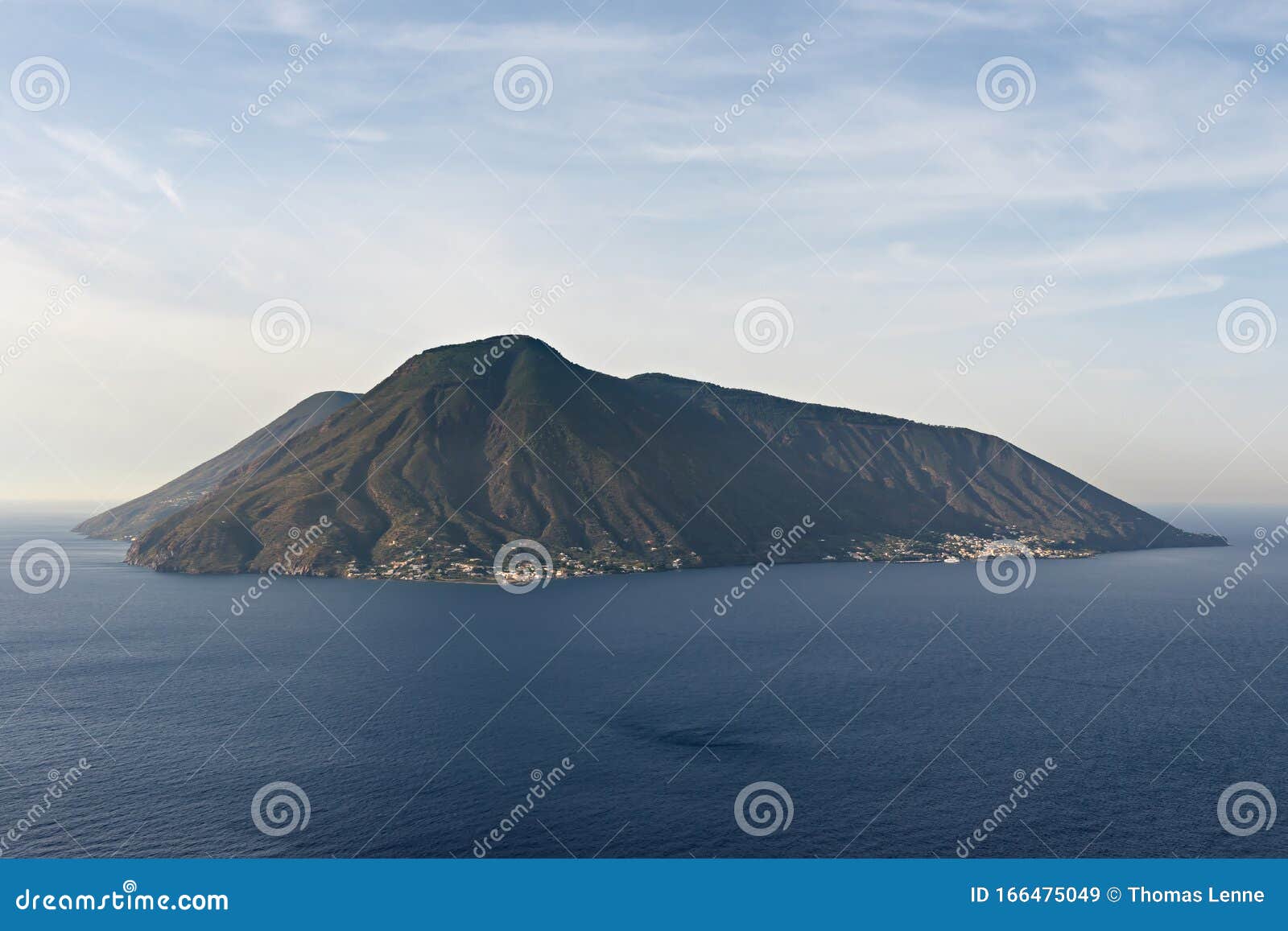 beautiful volcanic salina aeolian island,