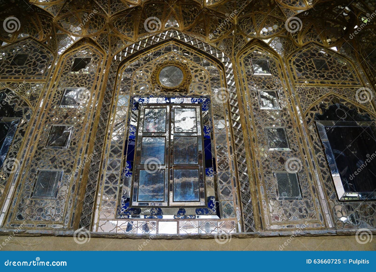 beautiful wall of chehel sotoun palace in isfahan,iran.