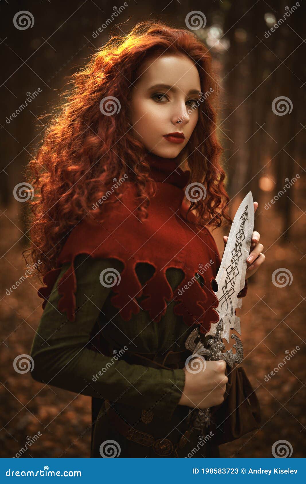 Lady warrior with a sword stock image. Image of ancient - 198583723