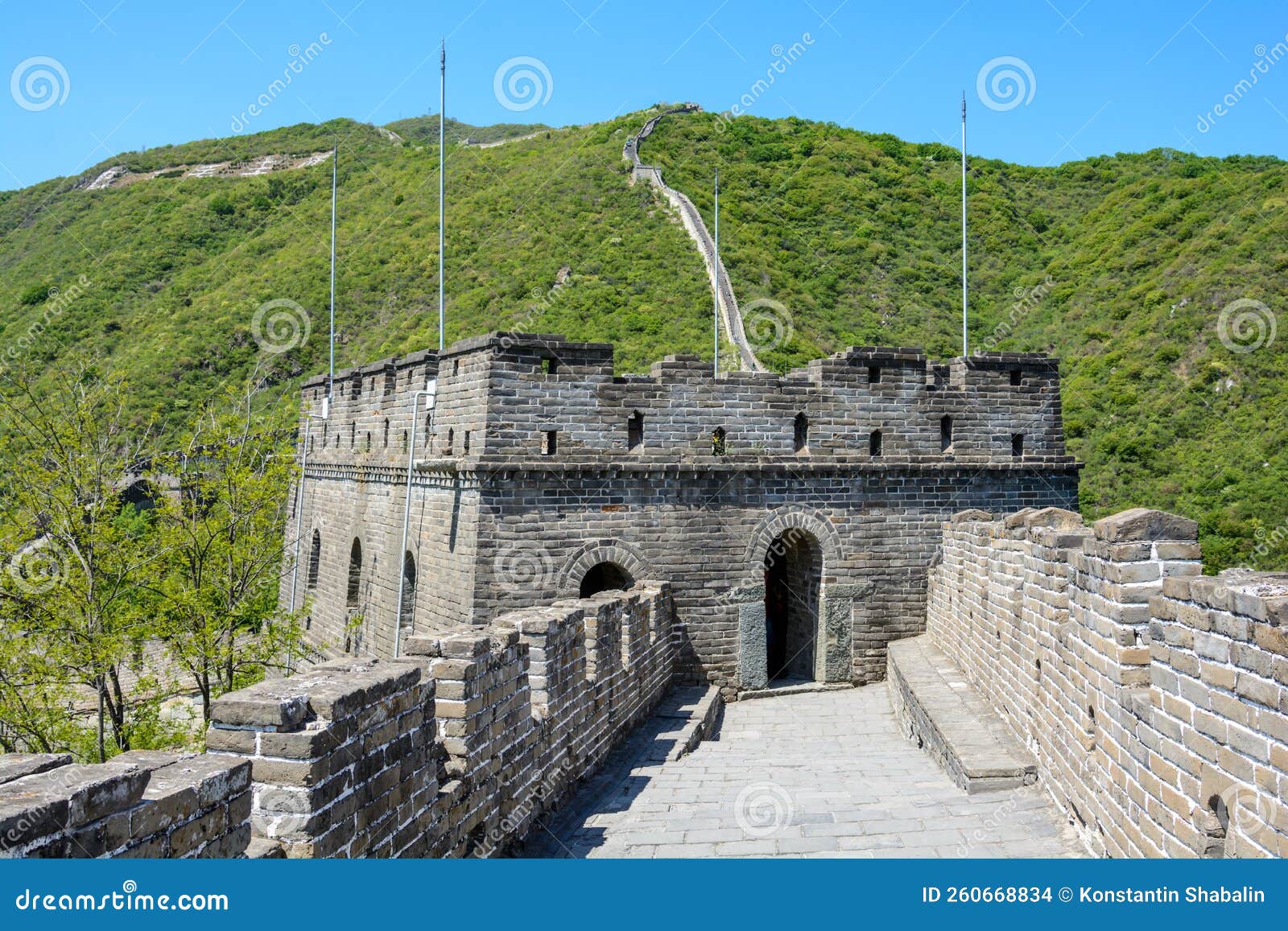 Beautiful Watchtower. the Great Wall of China Stock Photo Image of