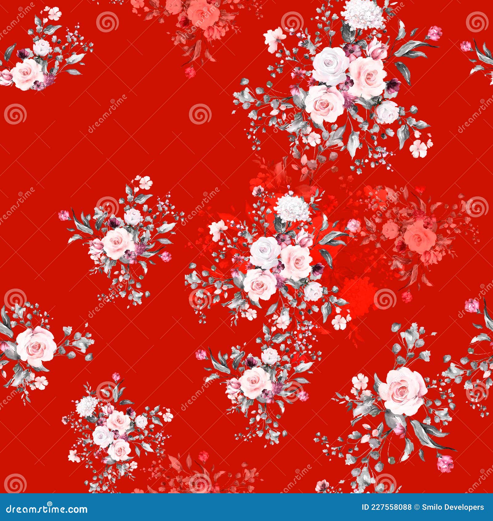 seamless beautiful vintage floral pattern with abstract digital floral textures background pattern