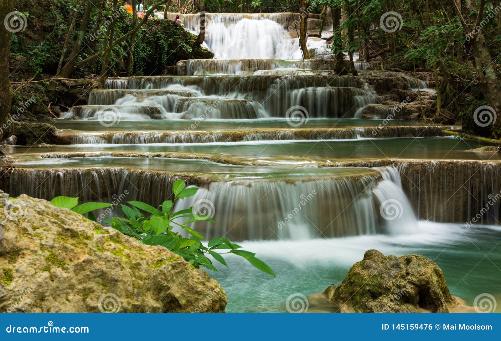 Beautiful Waterfall In Kanchanaburi Province Thailand Huay Mae Kamin