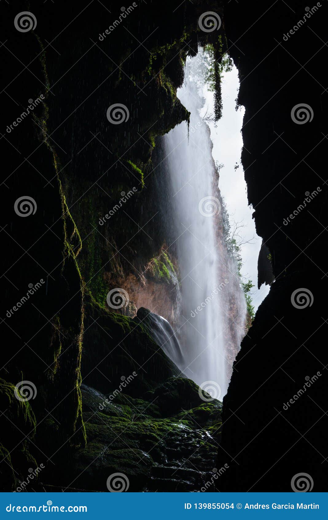 beautiful waterfall on the piedra river in aragon
