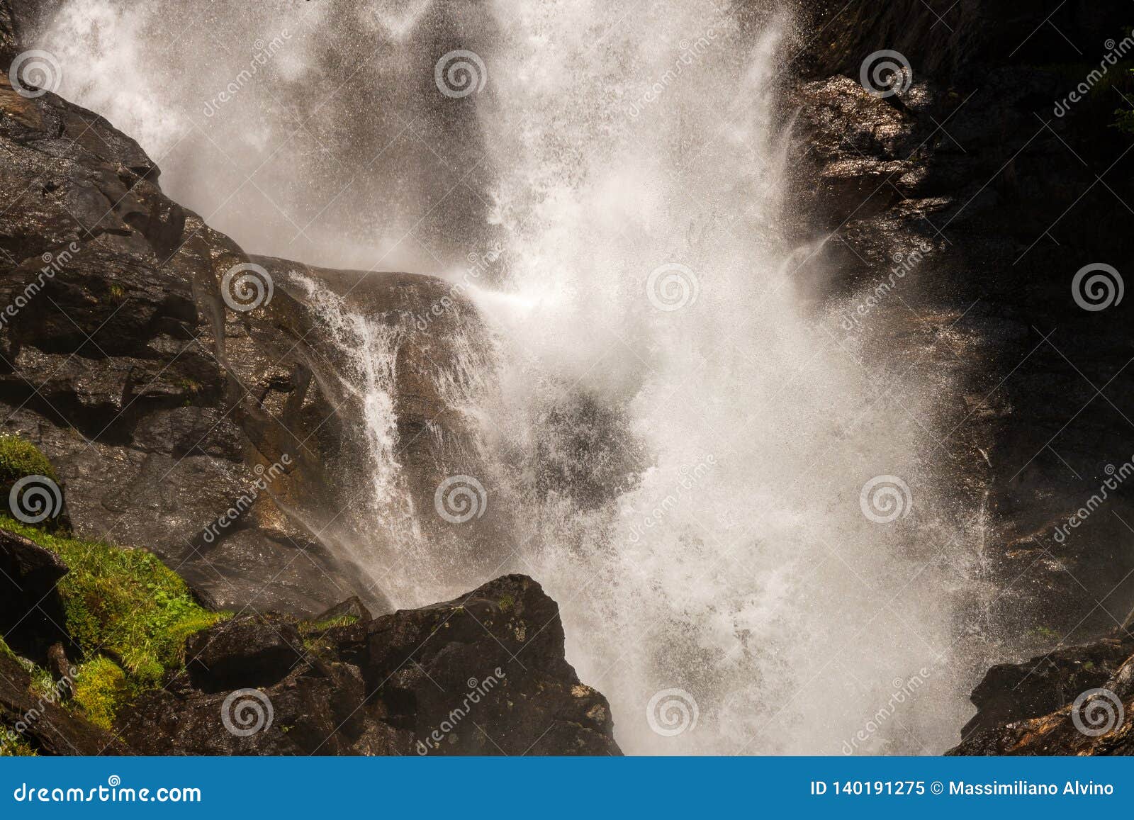 Beautiful Waterfall In A Wood On The Italian Dolomites Stock Image
