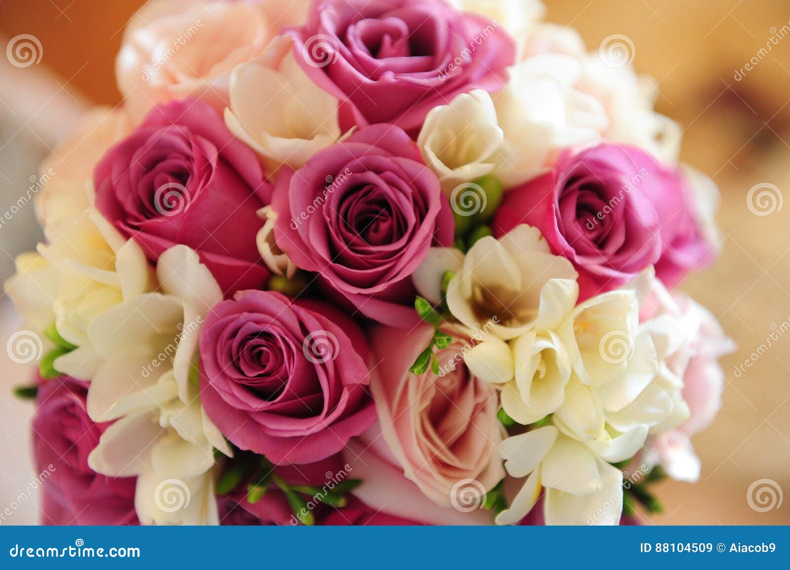 Beautiful Wedding Bouquet with Cyclamen, Pink and Ivory Flowers Stock ...