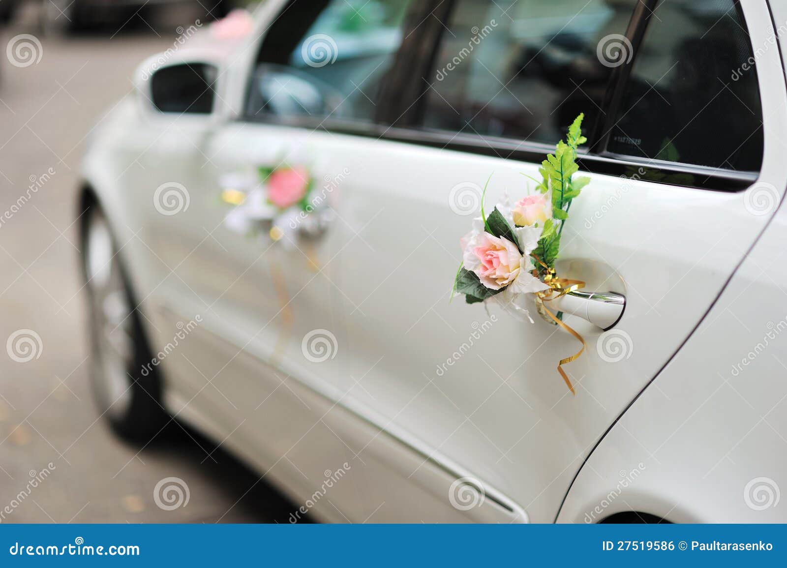 Beautiful Wedding Car Decoration Outdoor Stock Photo - Image of ...