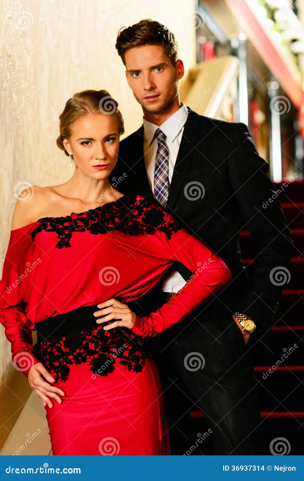 Beautiful Welldressed Young Couple Stock Photo Image of club, couple