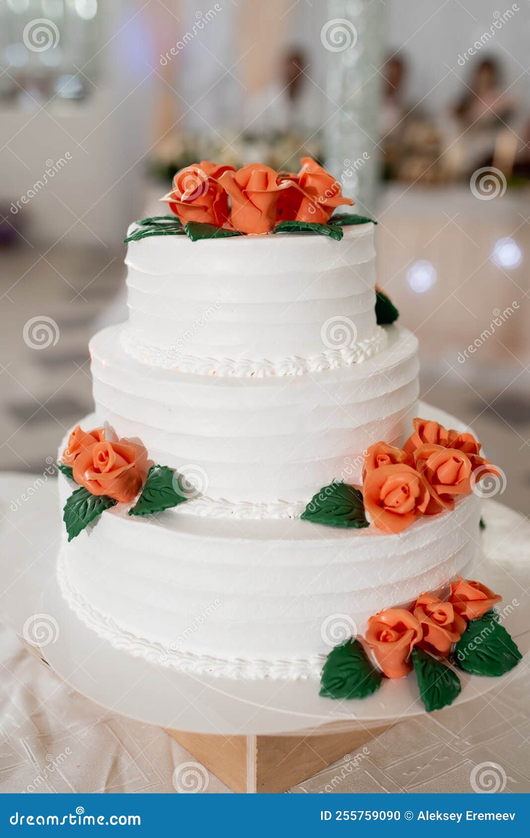 Beautiful White Cake with Pink Edible Flowers Stock Photo Image of