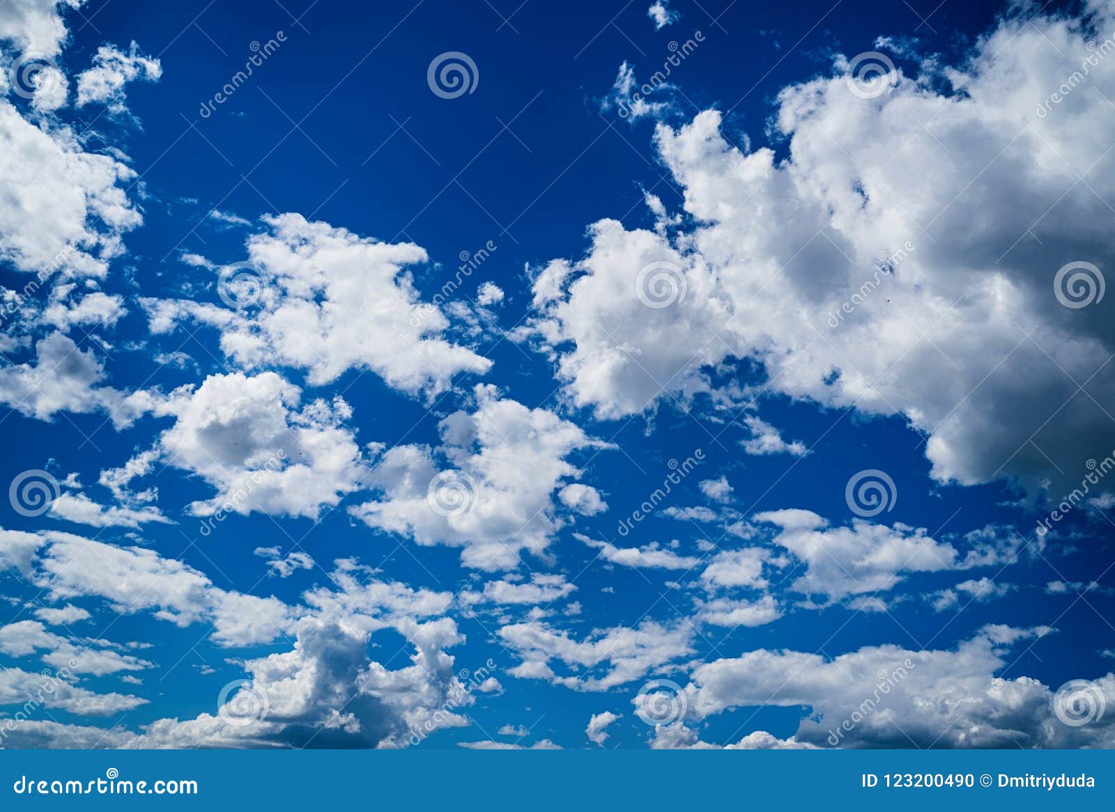 Beautiful White Clouds Against Blue Sky Background, Copy Space ...