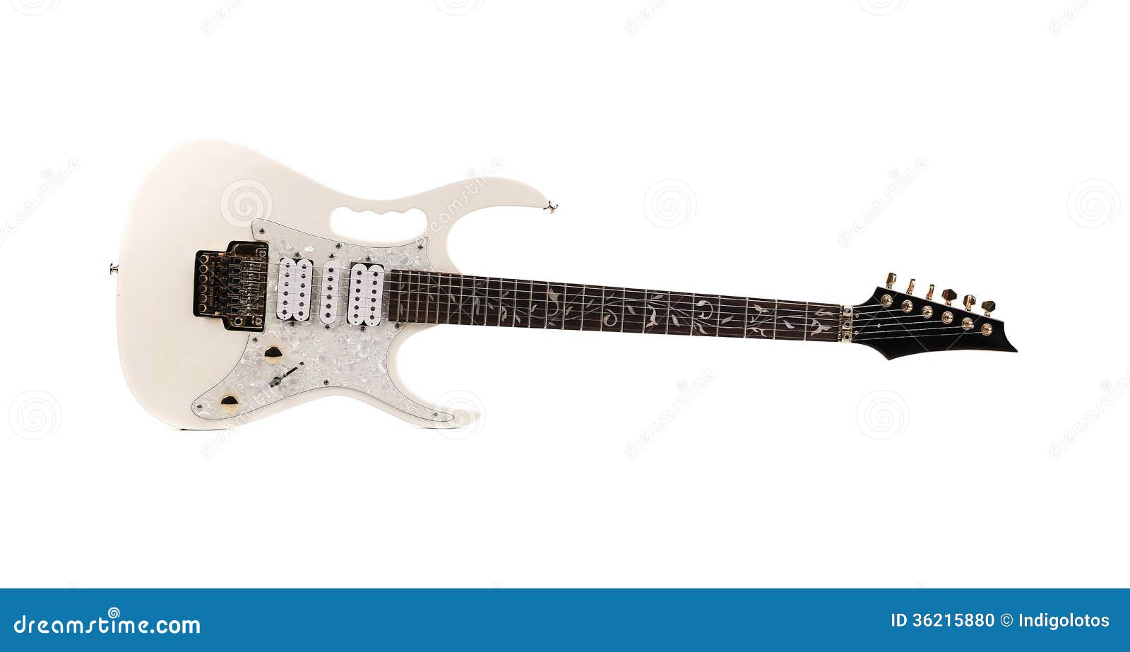 Beautiful White Electric Guitar. Stock Photo Image of guitar, stage
