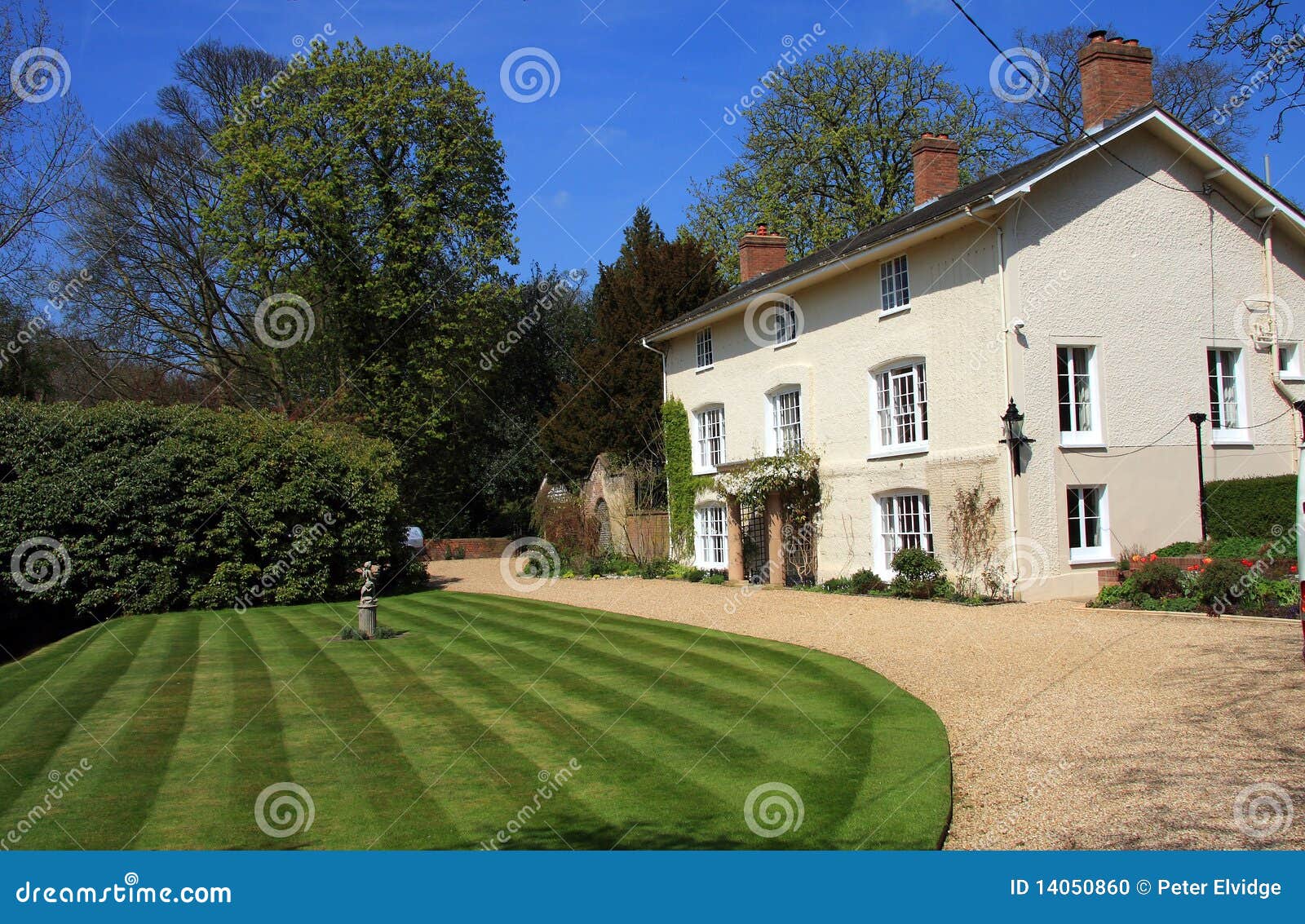 Beautiful White House with Garden Stock Photo Image of house, real