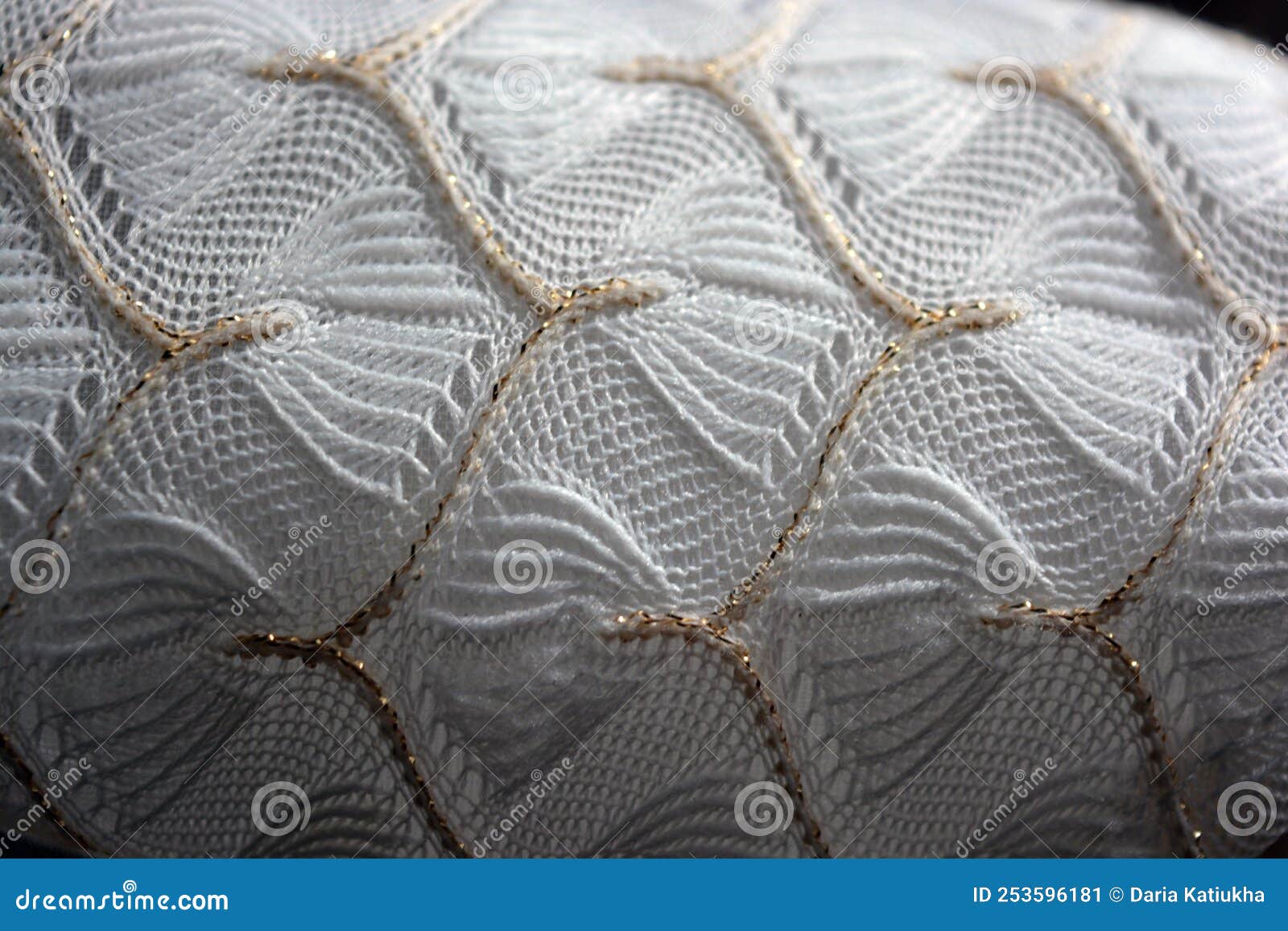 Beautiful White Woven Fabric with an Intriguing Pattern of Dense White