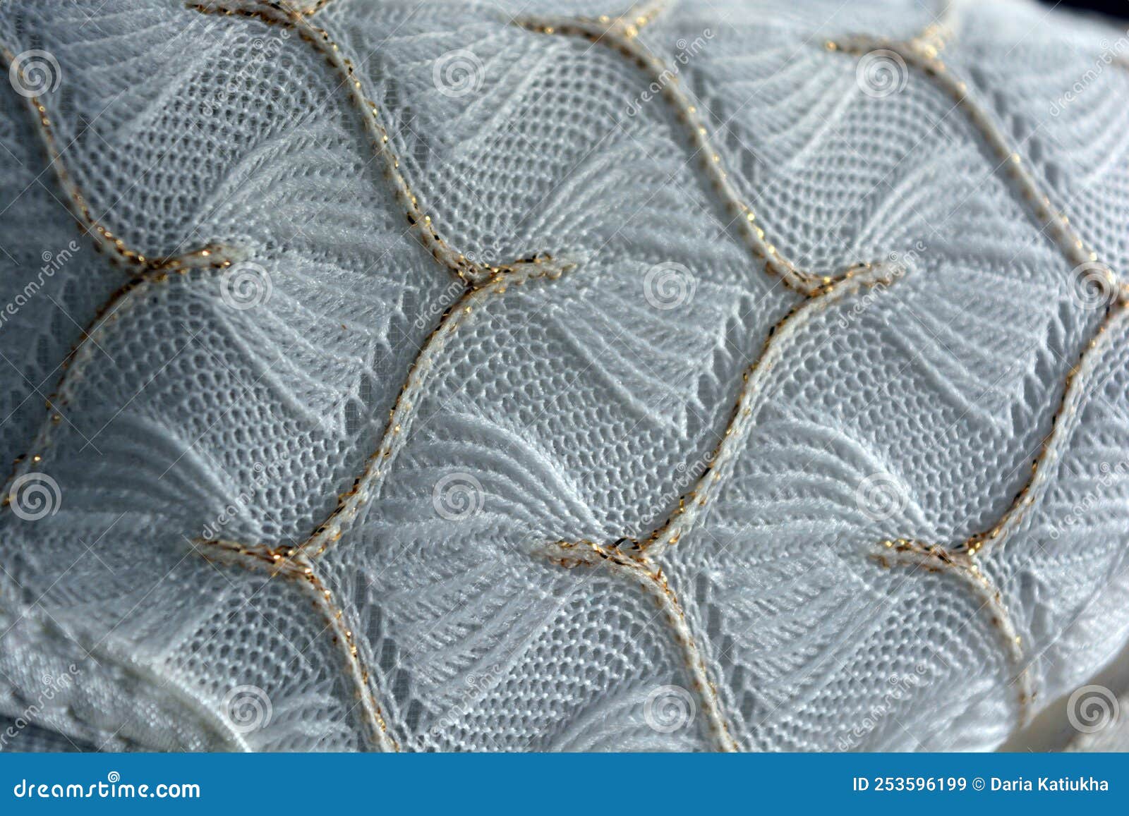 Beautiful White Woven Fabric with an Intriguing Pattern of Dense White