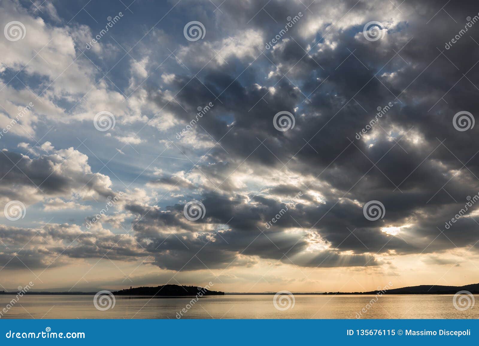Beautiful Wide Angle View Of A Lake With An Huge Sky With Clouds At Sunset Above An Island Stock Image Image Of Landscape Silence Beautiful Wide Angle View Of A Lake With An Huge Sky With Clouds At Sunset Above An Island Stock Image Image Of Landscape Silence