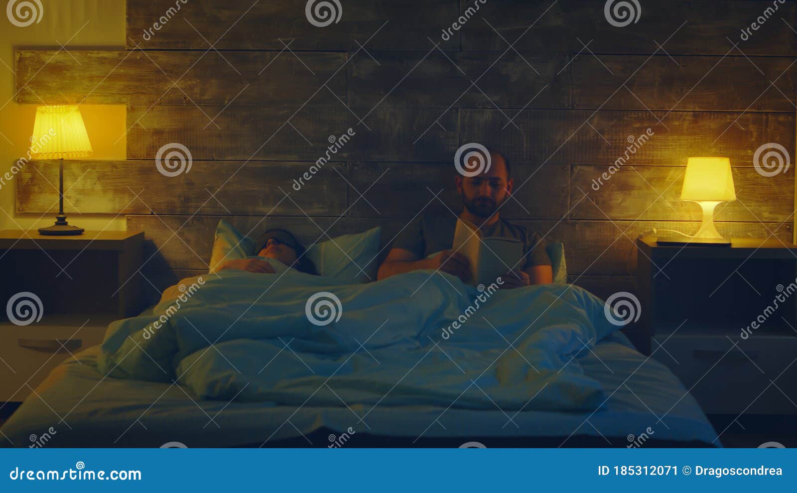 Beautiful Wife Saying Good Night To Her Husband Stock Image ...