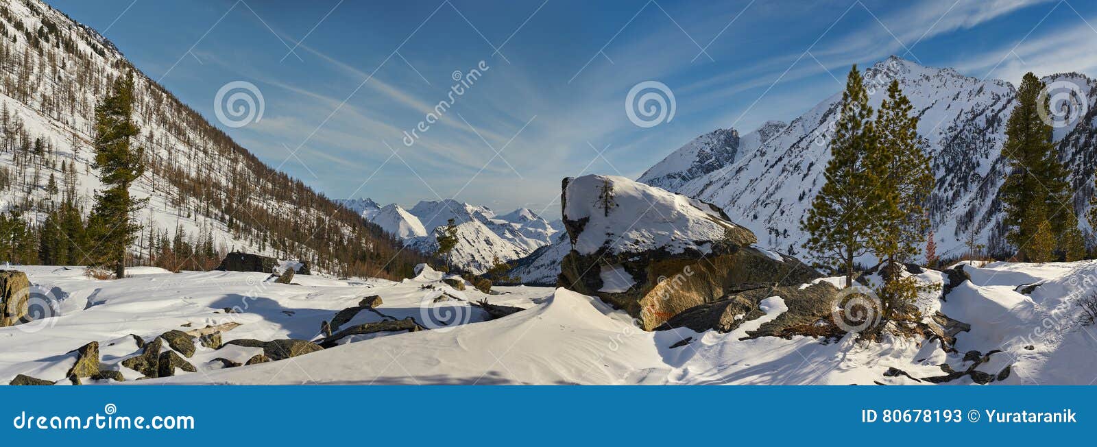 beautiful winter landscape, altai mountains, siberia, russia.