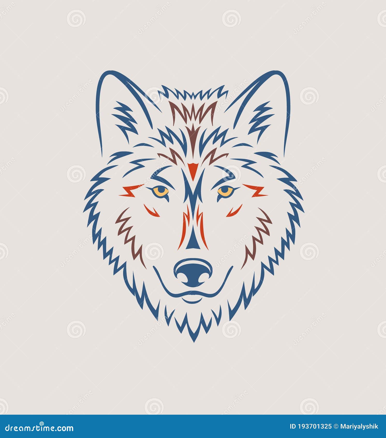 Premium Vector  Collection set blue wolf illustration hand drawn sketch  doodle for tattoo stickers logo etc