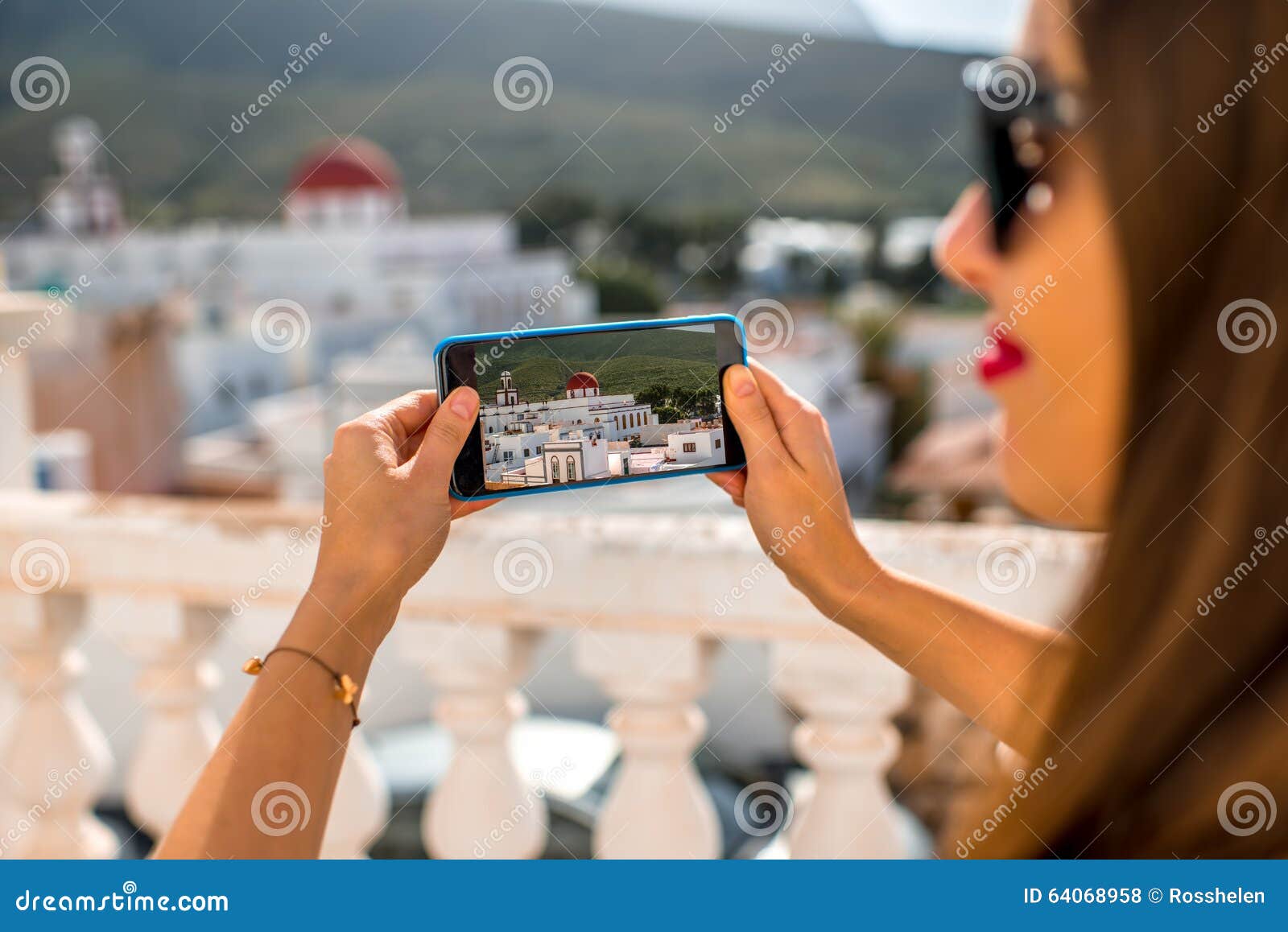 beautiful woman in agaete city on canary island