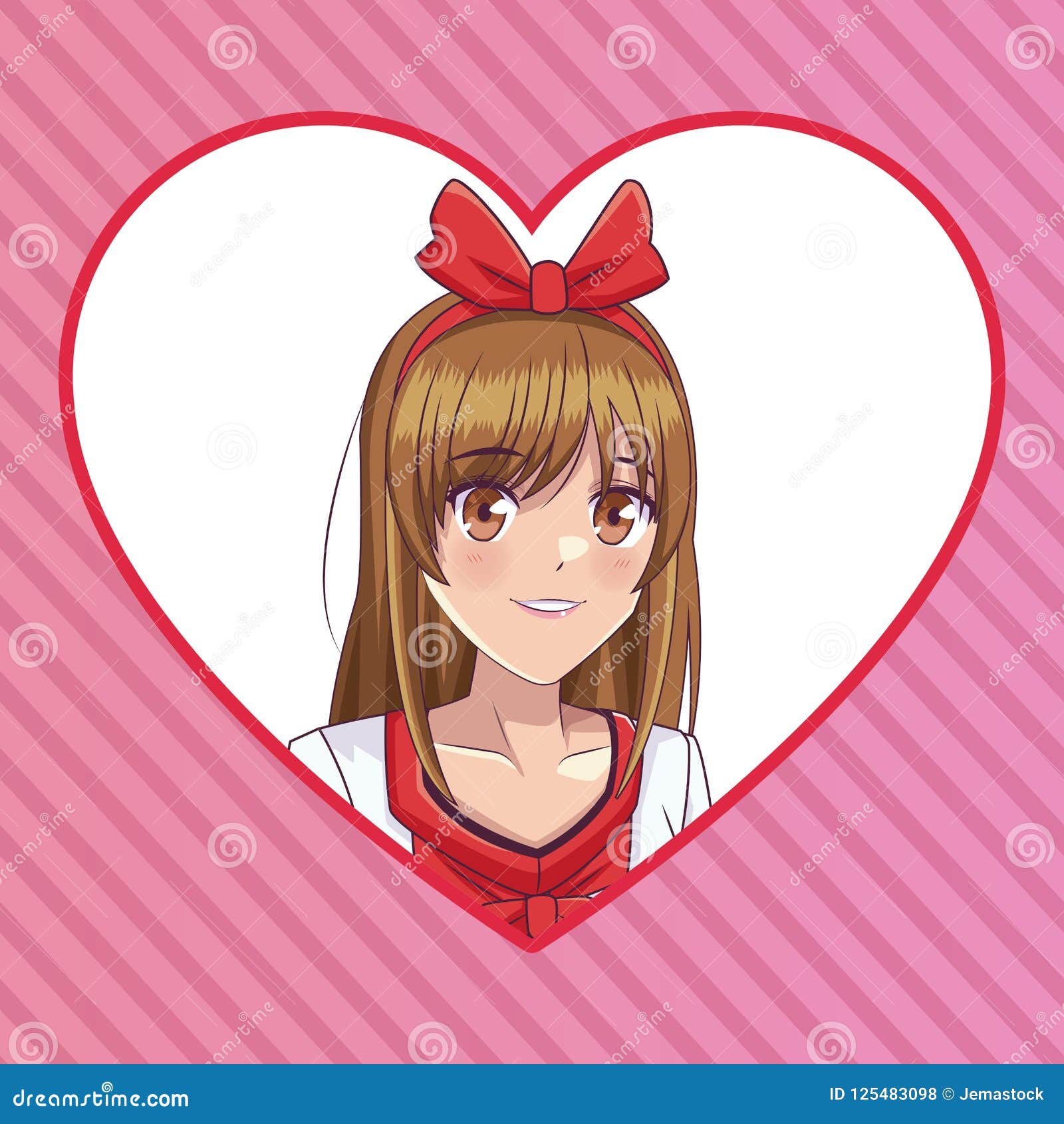 Beautiful woman anime face stock vector. Illustration of comic - 125483098