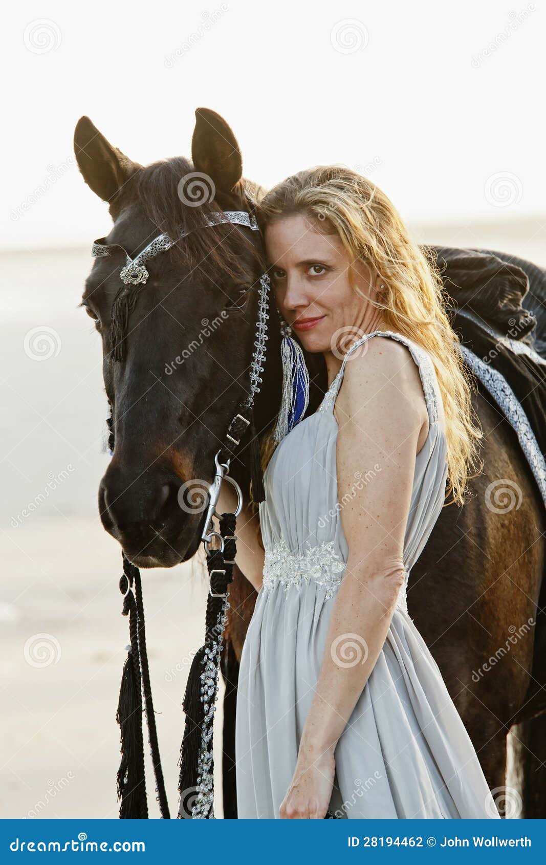 beautiful woman and arabian horse