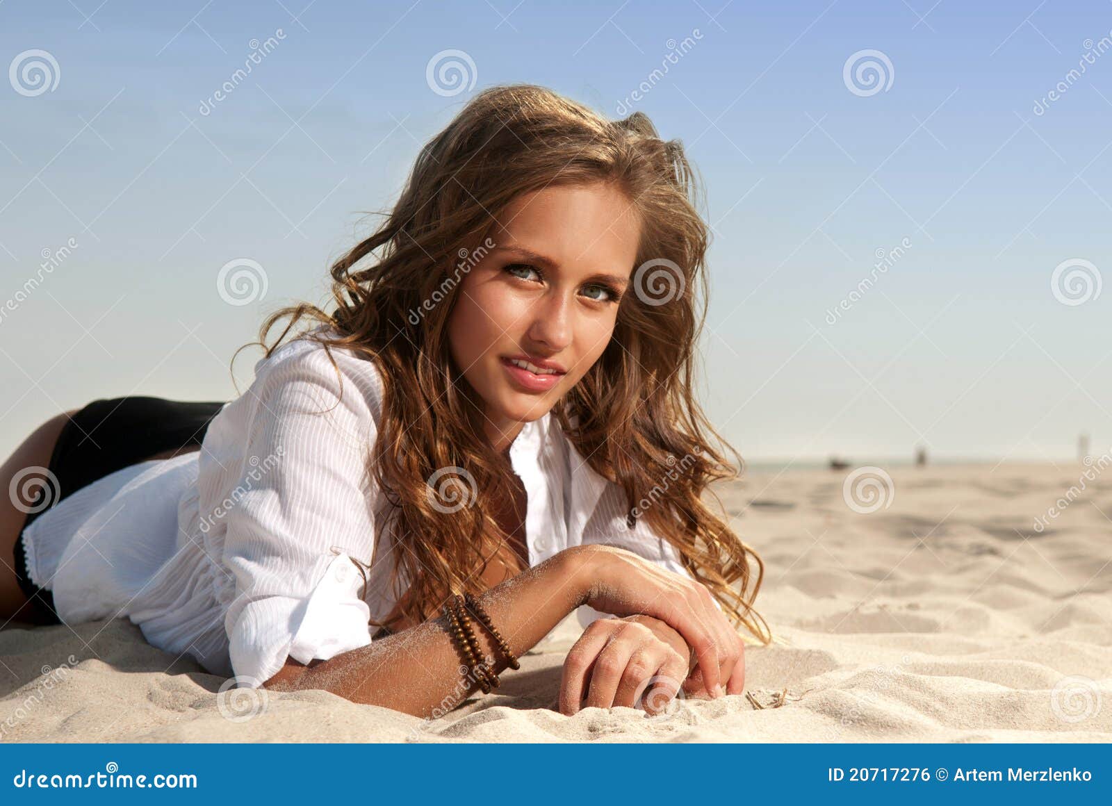 Beautiful Woman in a Bathing Suit Stock Photo - Image of blue, beach