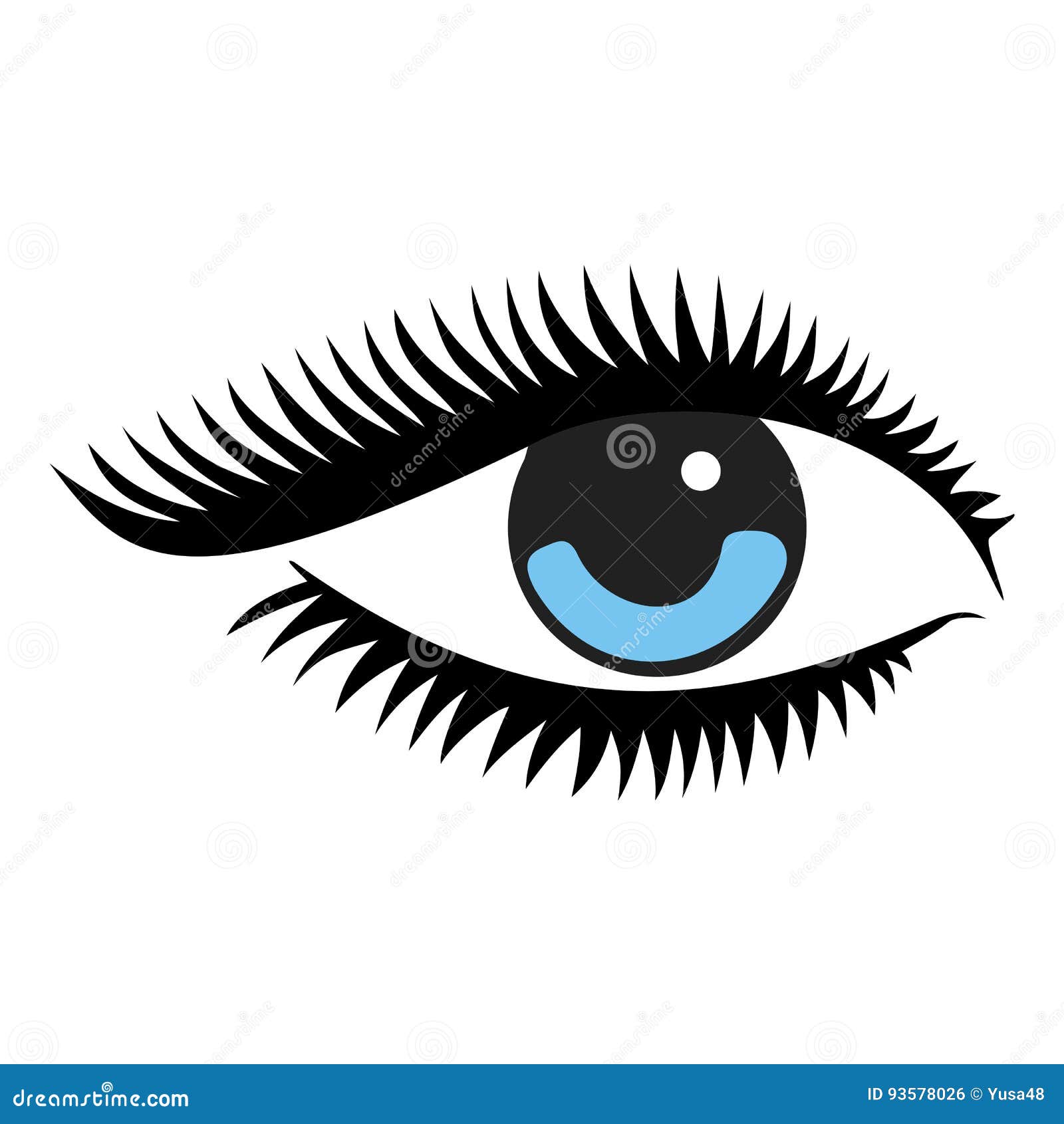 Beautiful Woman Blue Eye. Vector Stock Illustration - Illustration of ...