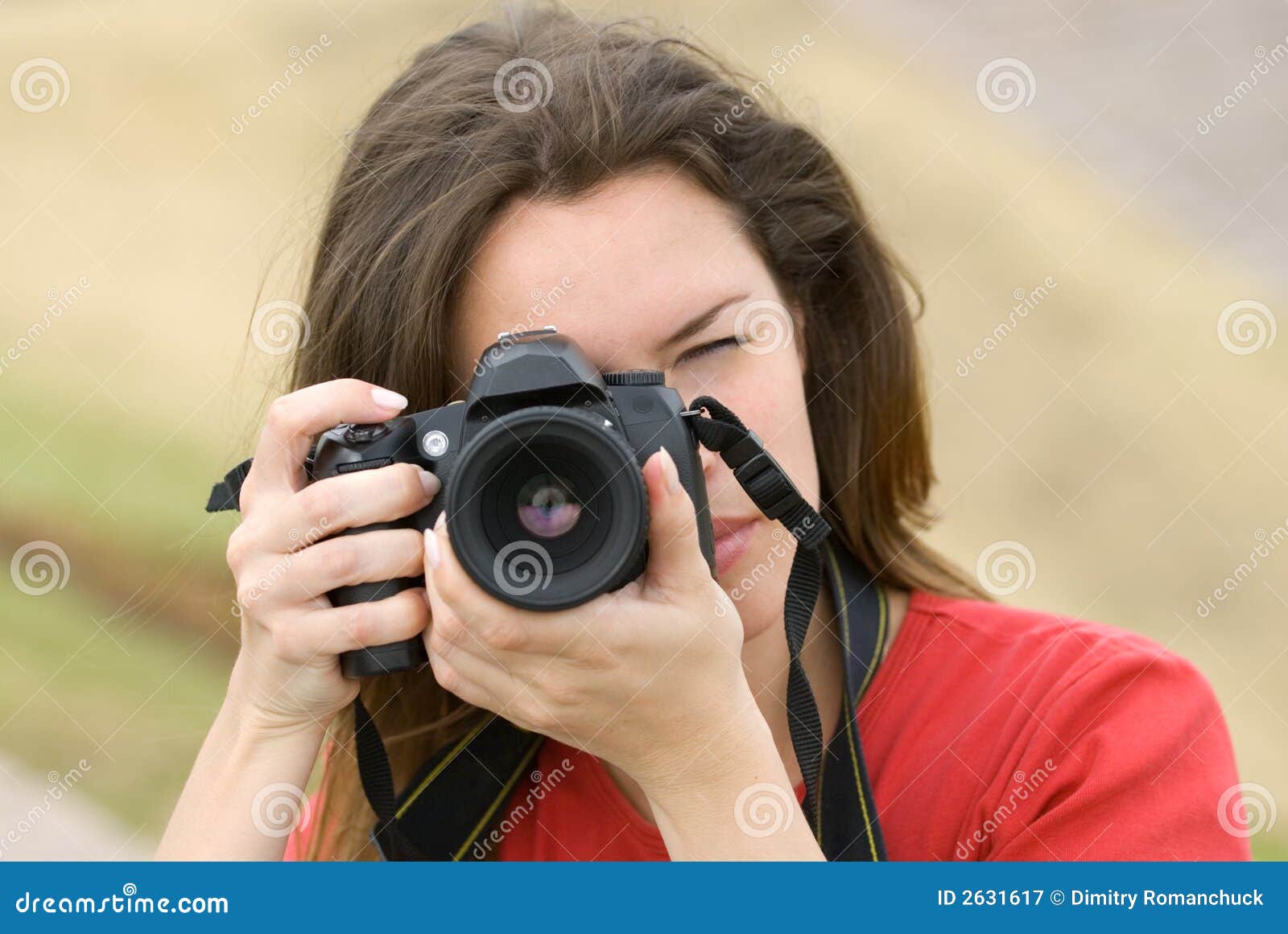 Beautiful Woman with Camera Stock Image Image of photograph, girls