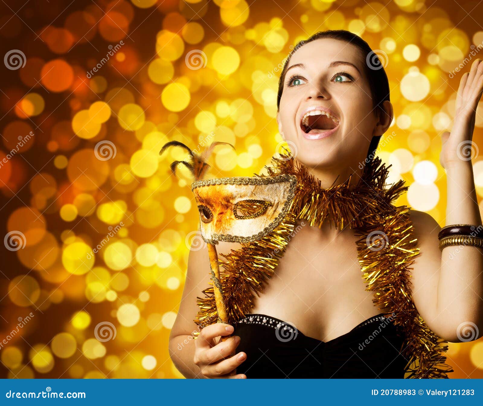 Beautiful Woman with Carnival Mask Stock Image Image of festeval