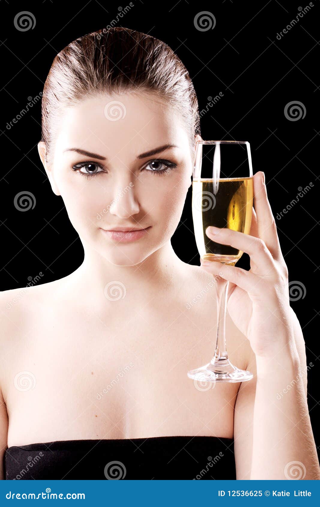 Beautiful Woman With Champagne Glass Stock Image Image