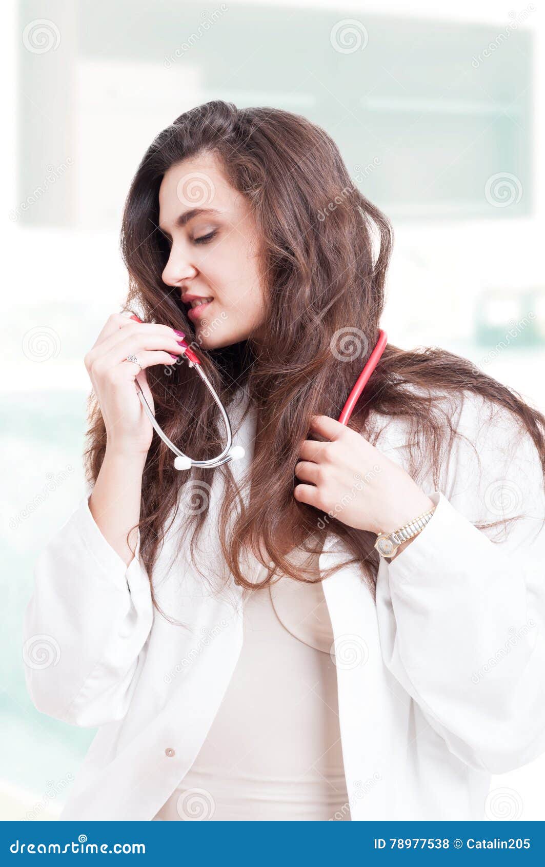 Beautiful Woman Doctor with Long Hair Stock Photo - Image of glamour, brunette: 78977538 Beautiful Woman Doctor with Long Hair Stock Photo - Image of glamour, brunette: 78977538