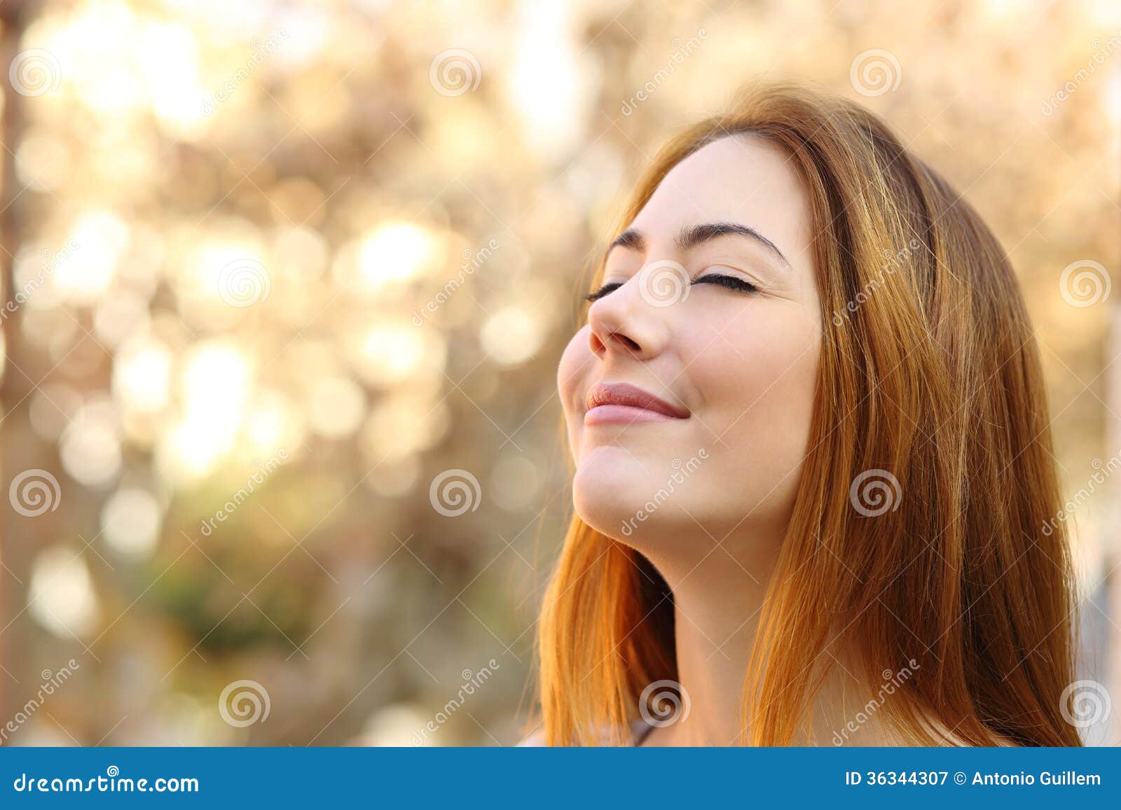 beautiful woman doing breath exercises with an autumn background
