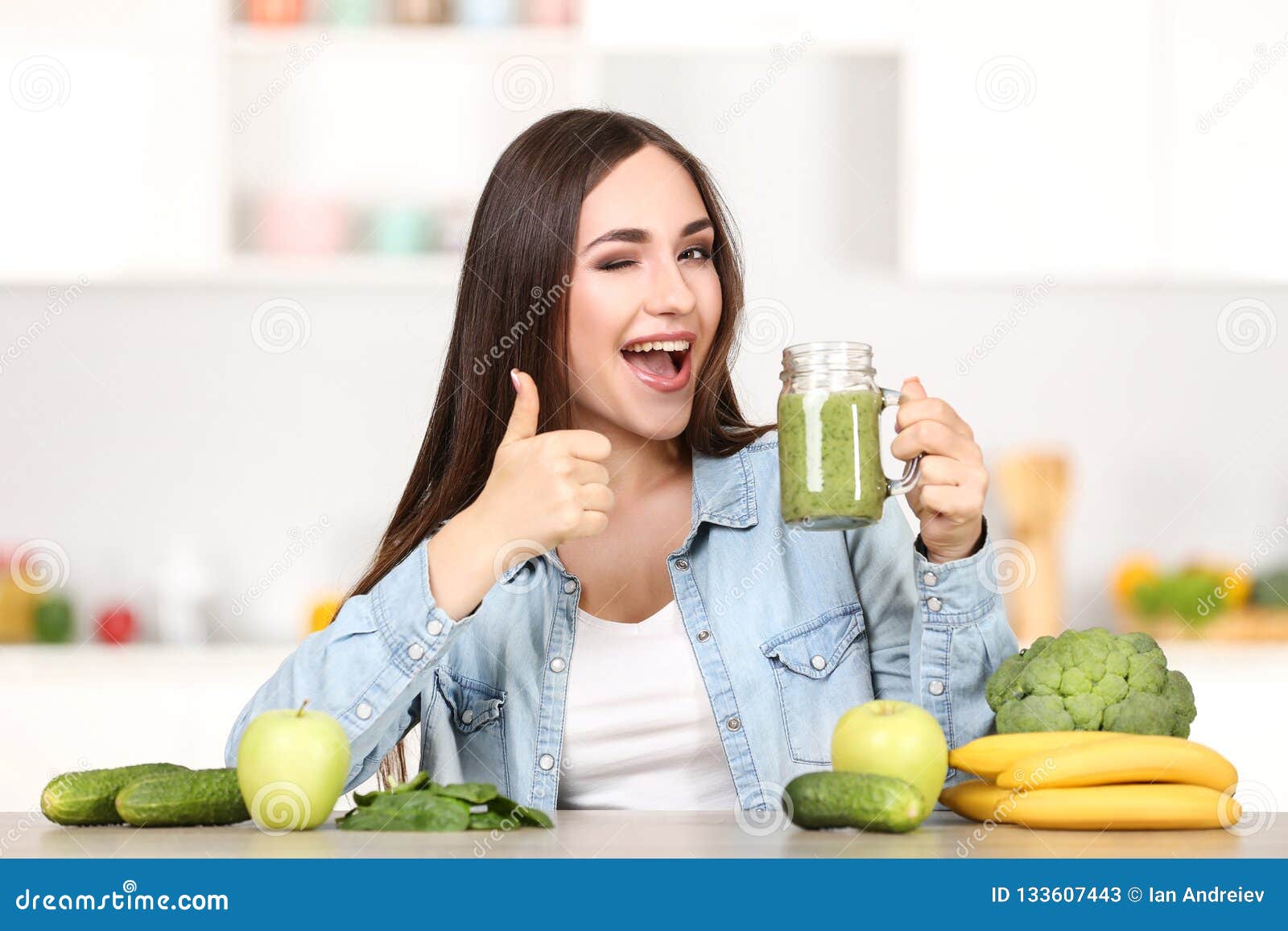 Woman Drinking Fresh Smoothie Stock Image Image Of Green Mixer 133607443 