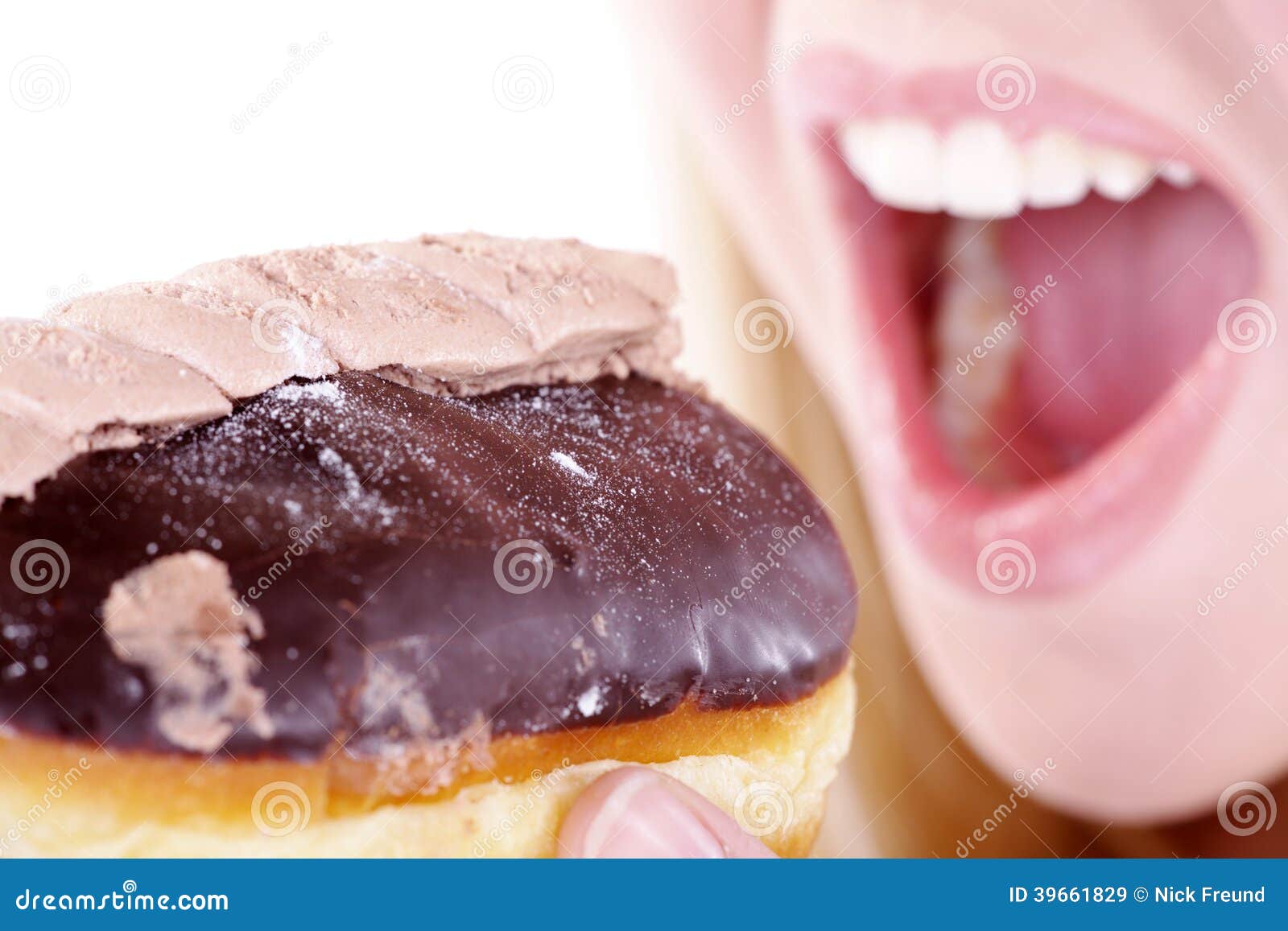 Beautiful Woman Eating a Biscuits Stock Image Image of hands