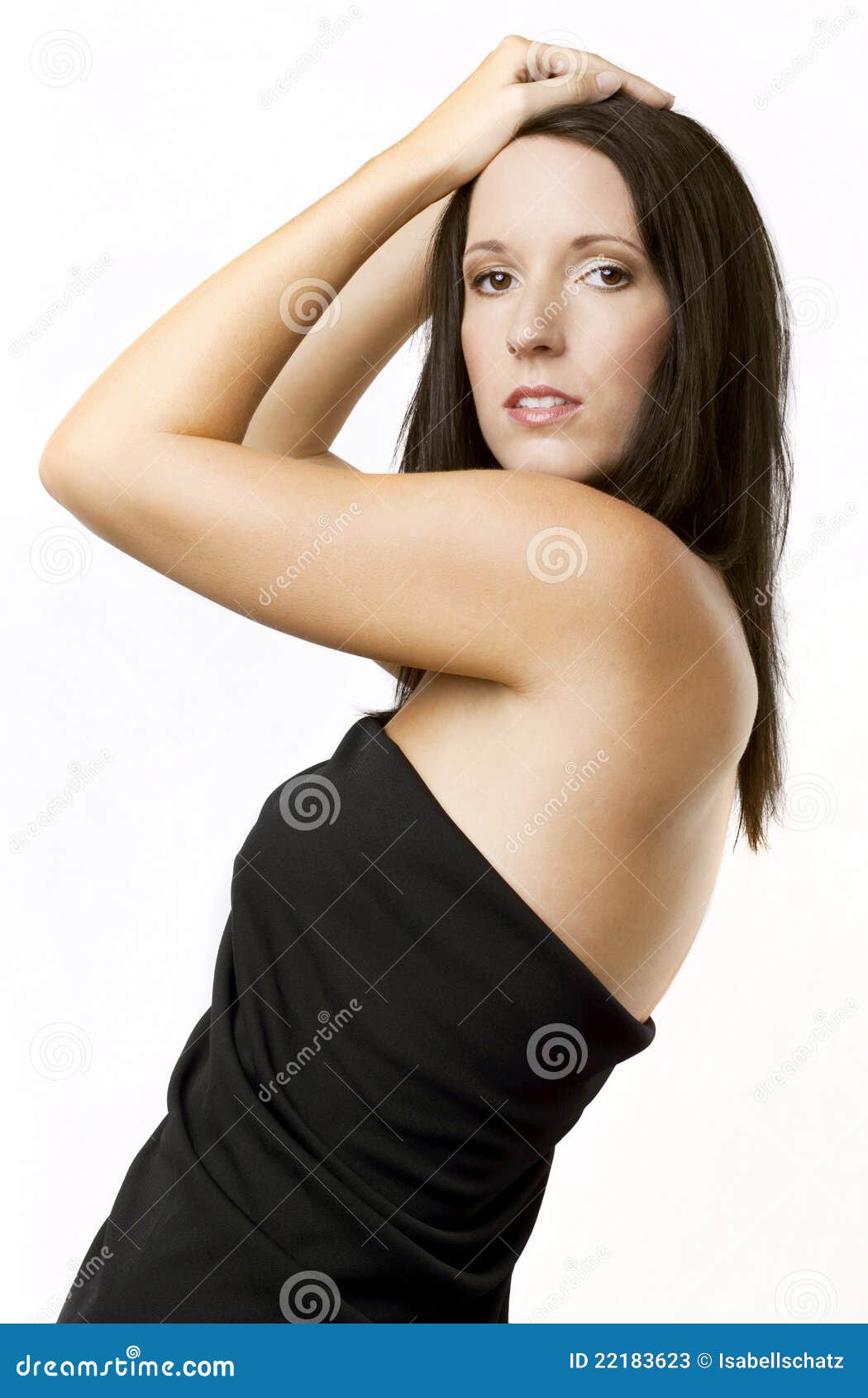Beautiful Woman With Elbows Raised Stock Image Image 22183623