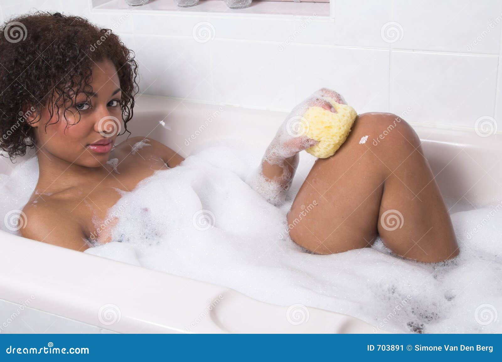 Beautiful Woman Enjoying A Bubble Bath Stock Image - Image ...