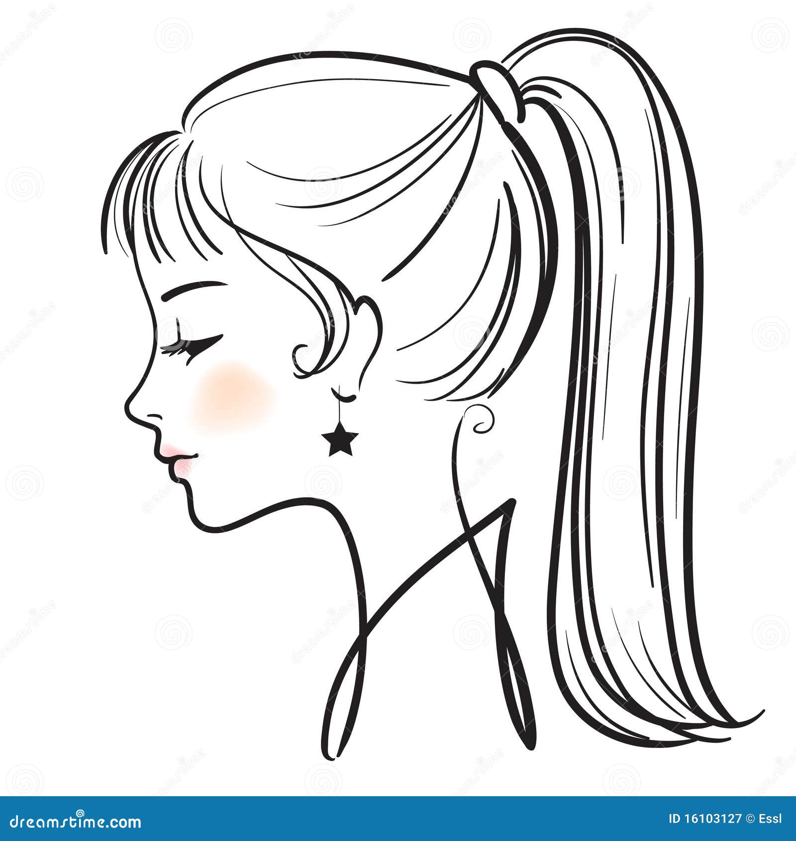 Premium Vector | Simple line art of a woman seen from the side on white  background