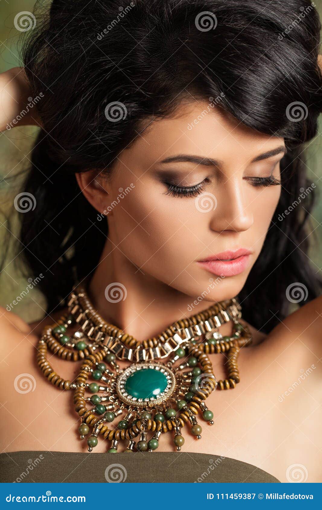 Closeup Portrait Of A Beautiful Young Fashion Woman With 
