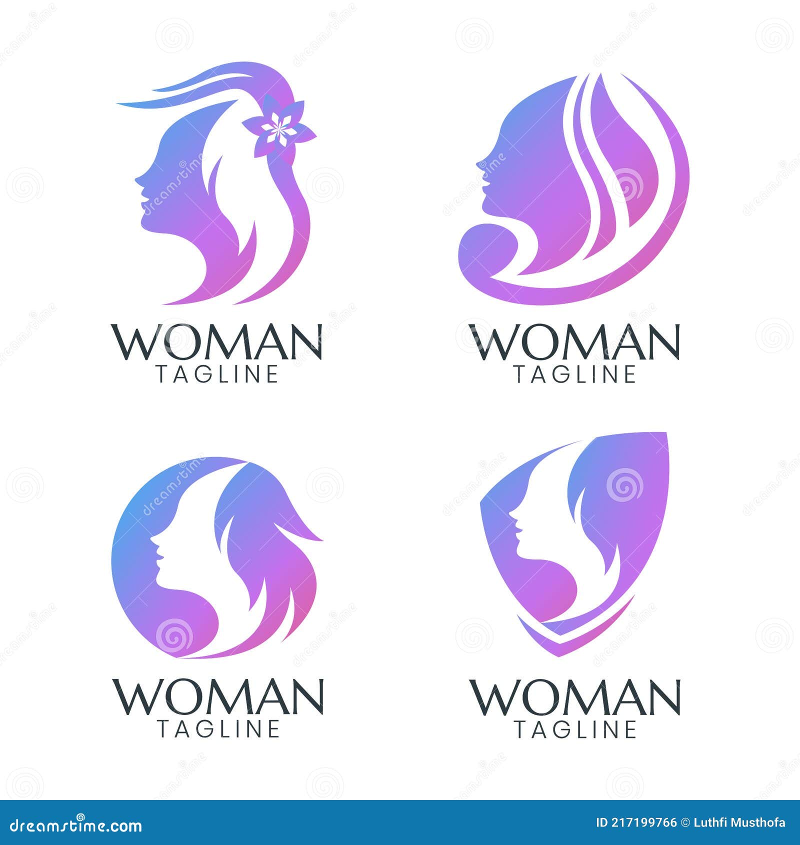 Beautiful Woman Face Template Logo Design Stock Vector - Illustration ...
