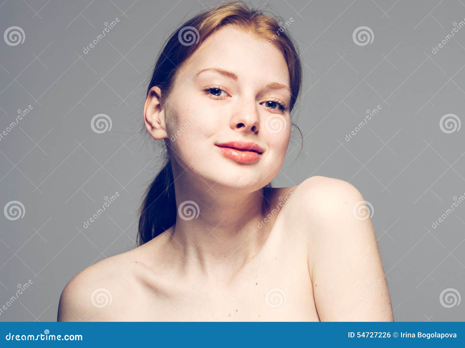 Portrait Beautiful Young Woman Naked Shoulders Stock Photo 