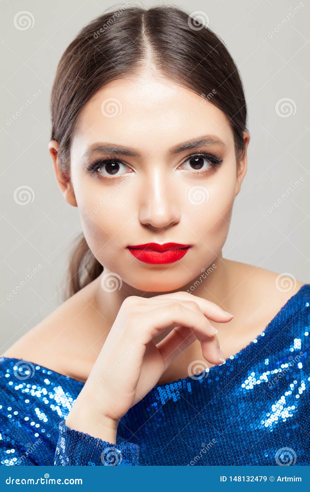 Beautiful Woman Face. Pretty Girl Portrait Stock Image - Image of ...